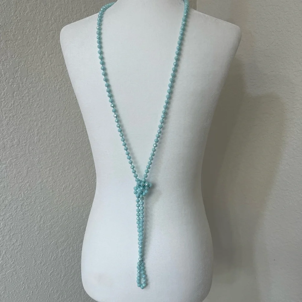 Yellow, Blue, and Bronze Beaded Necklaces - Picture 2 of 9
